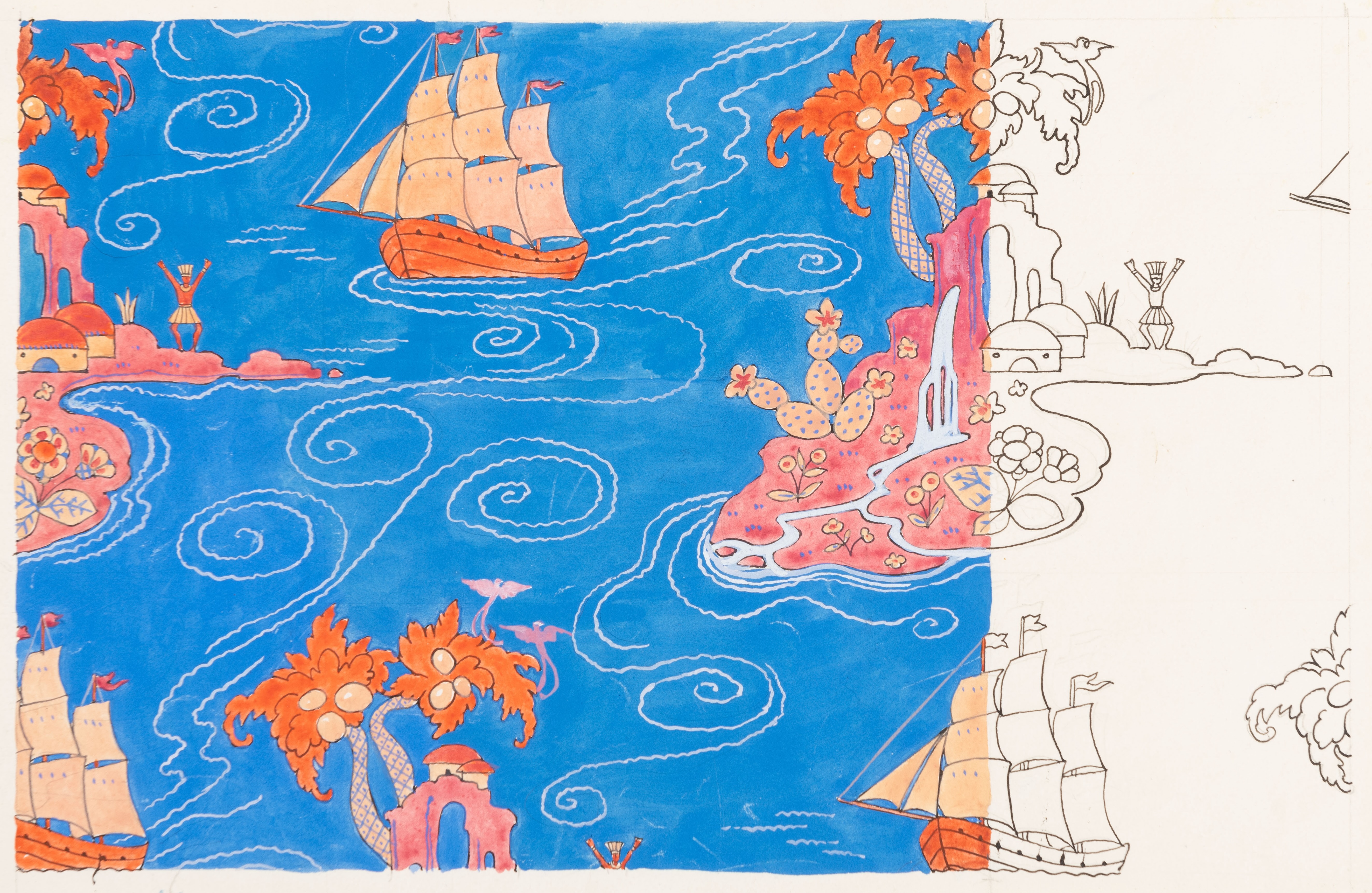 L’Île Mystérieuse: A Fabric Design for Bianchini Férier